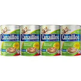 CANAILLOU Pâté et morceaux pour chien aux viandes et aux légumes 4x400g