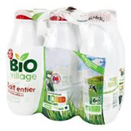 MARQUE REPÈRE, BIO VILLAGE Lait entier UHT Bio 6x1l