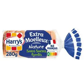 HARRYS Pain de mie extra moelleux nature sans sucres ajoutés 280g