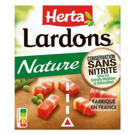 HERTA Lardons natures conservation sans nitrite 2x75g