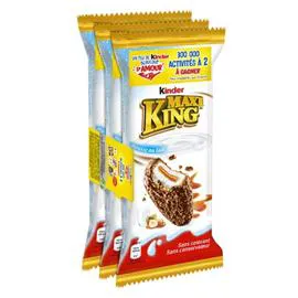KINDER Gaufrettes fourrées et enrobées chocolat noisette Maxi King 105g