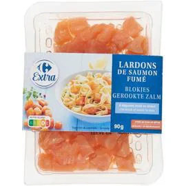 CARREFOUR EXTRA Lardons de saumon fumé 90g
