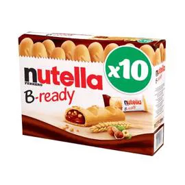 FERRERO, NUTELLA Gaufrettes fourrées pâte à tartiner aux noisettes et cacao B-READY 220g