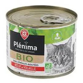 PLÉNIMA Mousses pour chat Bio Boeuf et volaille 200g