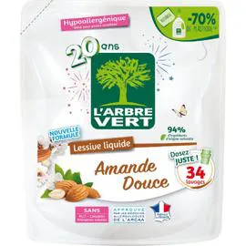 L'ARBRE VERT Lessive Liquide Recharge Amande Douce 1,53l