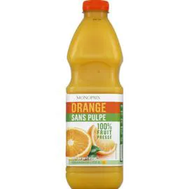 MONOPRIX 100% pur jus d'orange sans pulpe 1,5l