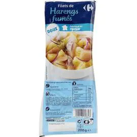 CARREFOUR Filets de harengs fumés doux 200g