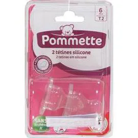 POMMETTE Tétines silicone physiologiques Taille 2 x2