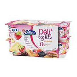 MARQUE REPÈRE, DÉLISSE Yaourts Fruits 0% Déli'light Fruits panachés 16x125g