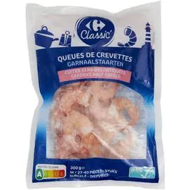 CARREFOUR CLASSIC' Queues de crevettes semi-décortiquées 300g