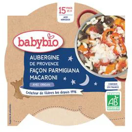 BABYBIO Plat bébé dès 15 mois, aubergines pâtes 260g