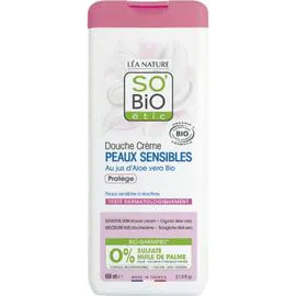 LÉA NATURE, SO'BIO ÉTIC Crème de Douche Peaux Sensibles au jus d'Aloe Vera Bio 650ml