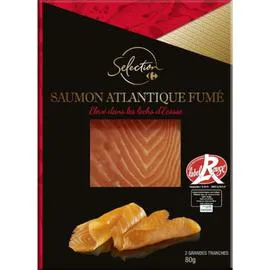 CARREFOUR SELECTION Saumon fumé Ecosse Label Rouge 80g