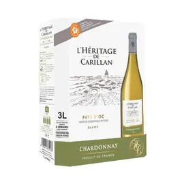 L'HERITAGE DE CARILLAN Vin blanc vin de pays d'Oc Chardonnay 3l