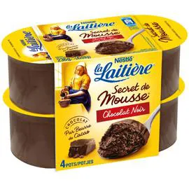 NESTLÉ, LA LAITIÈRE Mousse au chocolat noir 4x59g