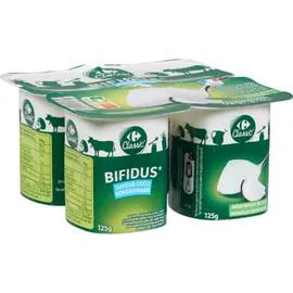 CARREFOUR CLASSIC' Yaourt bifidus saveur coco 4x125g