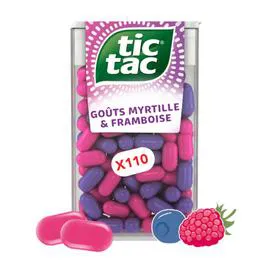 TIC TAC Bonbons framboise et myrtille 54g