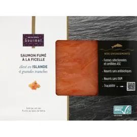 MONOPRIX GOURMET Saumon islandais asc fumé, supsendu à la ficelle 160g