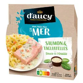 D'AUCY Plat Cuisiné filet de saumon à l'oseille & ses tagliatelles 300g