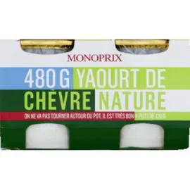 MONOPRIX Yaourts de chèvre nature 480g