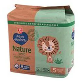 MARQUE REPÈRE, MOTS D'ENFANTS Couches bébé Ecologique - T5 : 11/25kg - x28 x28