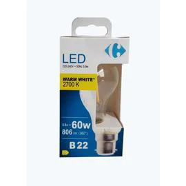 CARREFOUR Ampoule LED Fil standard - 60W - B22 l'unité