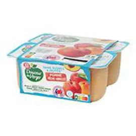 MARQUE REPÈRE, DOUCEUR DU VERGER Dessert fruitier pomme pêche Abricot 4x97g