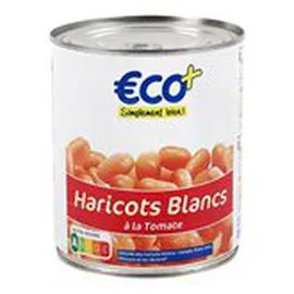 ECO+ Haricots blancs A la tomate 530g