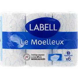LABELL Papier toilette Le Moelleux blanc x6