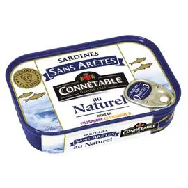 CONNÉTABLE Sardines sans arêtes au naturel 98g