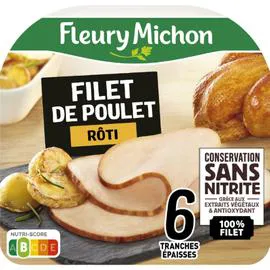 FLEURY MICHON Filet de poulet rôti conservation sans nitrite 160g