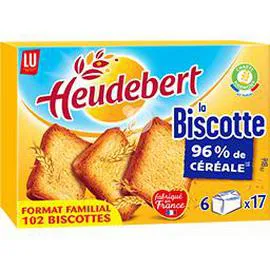 LU, HEUDEBERT La Biscotte 96% de céréale 830g