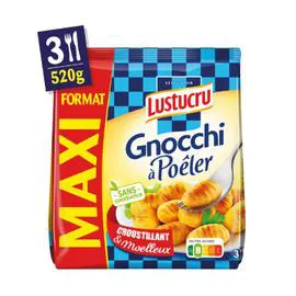 LUSTUCRU Pâtes Fraîches Gnocchi à Poêler 520g