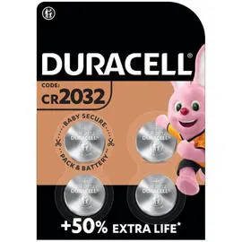 DURACELL Pile Bouton Lithium CR2032 3V x4