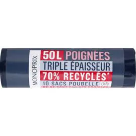 MONOPRIX Sacs poubelle à poignées 50 L l'unité