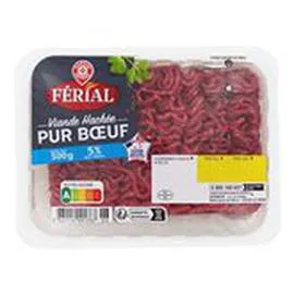 MARQUE REPÈRE, FÉRIAL Viande Hachée Ferial - 5% MG 100% VBF 500g