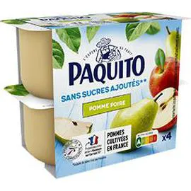 PAQUITO Purée de pommes poires sans sucres ajoutés 4x100g
