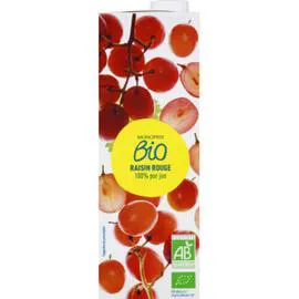 MONOPRIX BIO Jus de raisin rouge 100% pur jus bio 1l