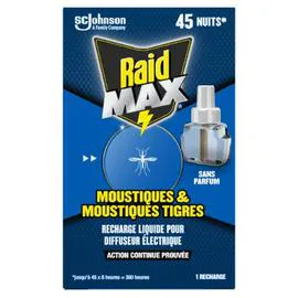 RAID Recharge Répulsif Moustiques et Moustique Tigres l'unité