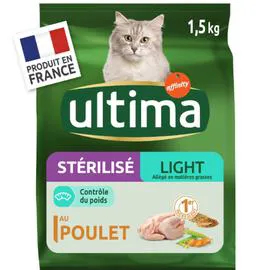 ULTIMA Croquettes pour chat stérilisés Light 1,5kg