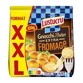 LUSTUCRU Pâtes Fraîches Gnocchi à Poêler Extra Fromage 650g