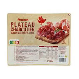 AUCHAN Plateau de Charcuterie jambon sec rosette coppa 160g