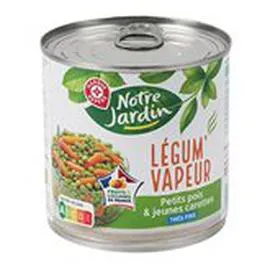 MARQUE REPÈRE, NOTRE JARDIN Légum' Vapeur Petits pois & carottes 265g