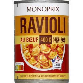 MONOPRIX Ravioli au boeuf 400g