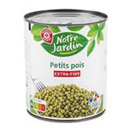 MARQUE REPÈRE, NOTRE JARDIN Petits pois A l'étuvée - Extra fins 560g