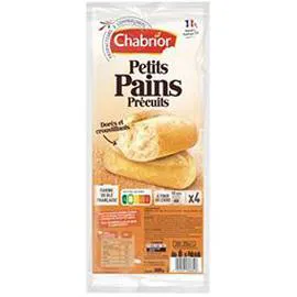CHABRIOR Petits pains précuits 4x82,5g