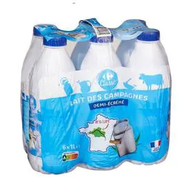 CARREFOUR CLASSIC' Lait demi-écrémé 6x1l
