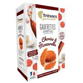 TRÉSORS GOURMANDS Biscuits apéritifs gaufrettes chorizo mozzarella 60g