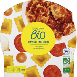 MONOPRIX BIO Ravioli pur boeuf 300g