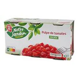 MARQUE REPÈRE, NOTRE JARDIN Pulpe de tomate En dés 3x383g